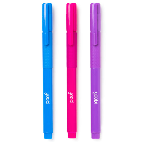 TRIANGLE GEL PENS, 3PK - ASSORTED COLOURS