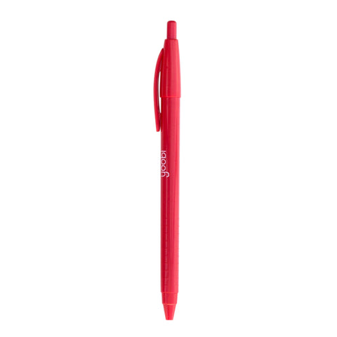 BALLPOINT RETRACTABLE TRIANGLE PEN, RED INK, 12PK - RED