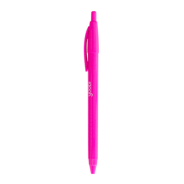 BALLPOINT RETRACTABLE TRIANGLE PEN, BLACK INK, 12PK - PINK