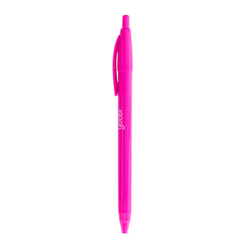 BALLPOINT RETRACTABLE TRIANGLE PEN, BLACK INK, 12PK - PINK