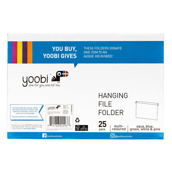 SUSPENSION FILES A4, 25PK - MULTI COLOUR