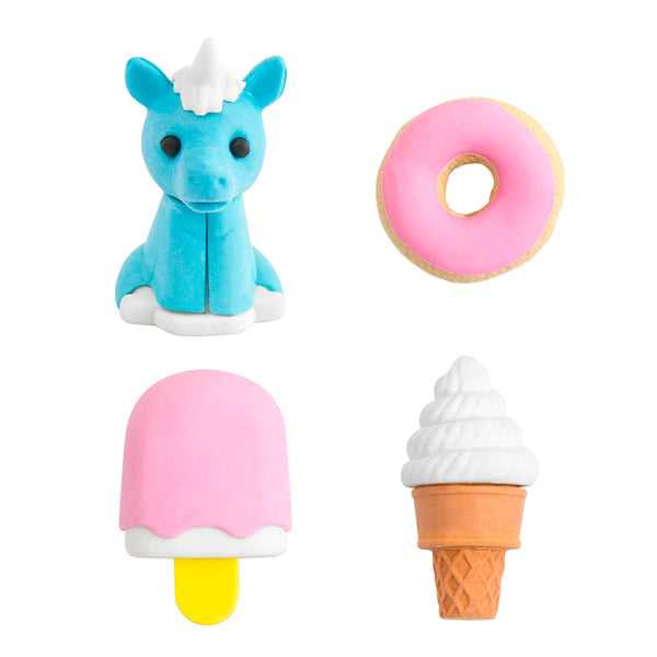 3D Erasers 4 Pack - Multicolor