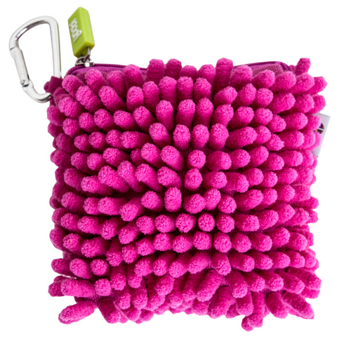 COIN PURSE, FUZZY - PINK
