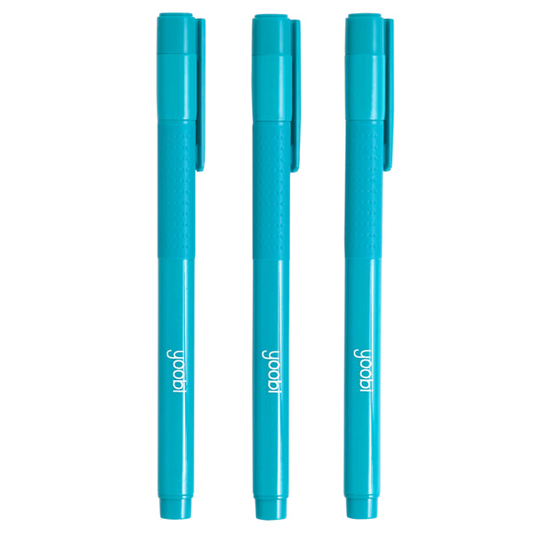 GEL PEN - ROLLERBALL TRIANGLE AQUA - BLACK INK 3PK