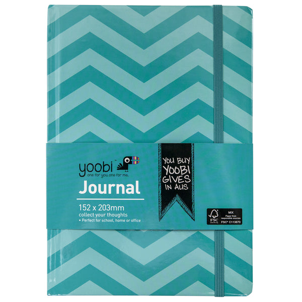 JOURNAL, 72 PAGES - AQUA CHEVRON
