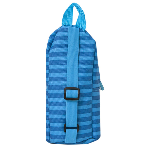 PENCIL CASE, MINI BACKPACK, STRIPE - BLUE