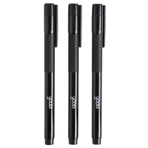 TRIANGLE GEL PEN, BLACK INK, 3PK - BLACK