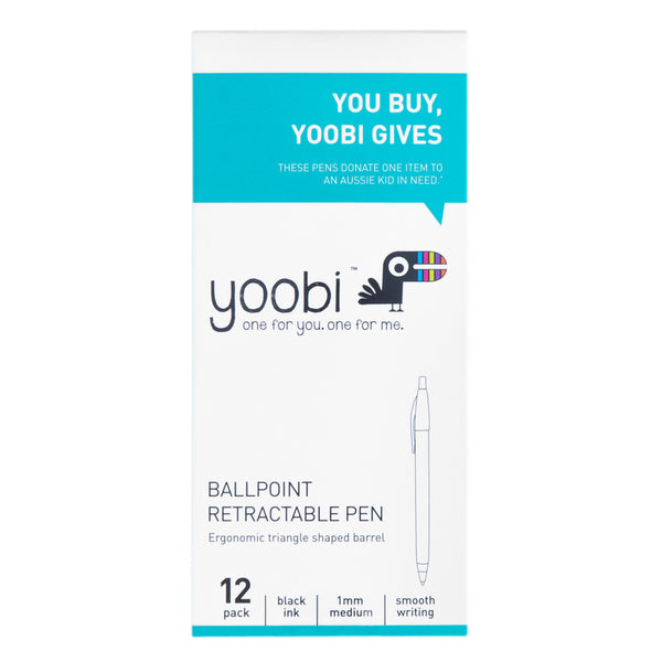 BALLPOINT RETRACTABLE TRIANGLE PEN, BLACK INK, 12PK - AQUA