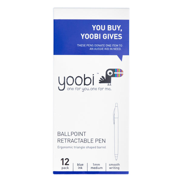 BALLPOINT RETRACTABLE TRIANGLE PEN, BLUE INK, 12PK - BLUE