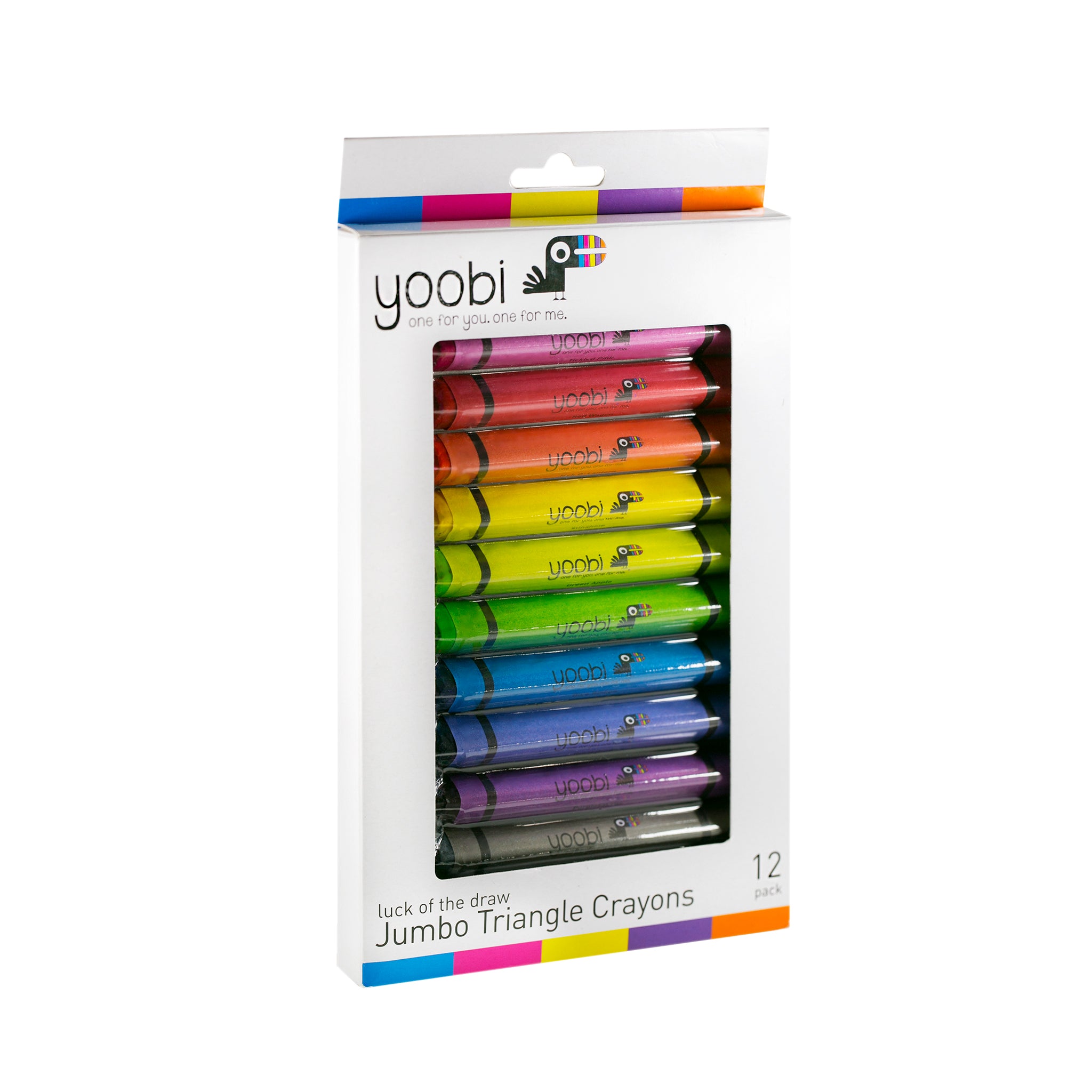 JUMBO TRIANGLE CRAYONS, 12PK - ASSORTED COLOURS - Yoobi Australia