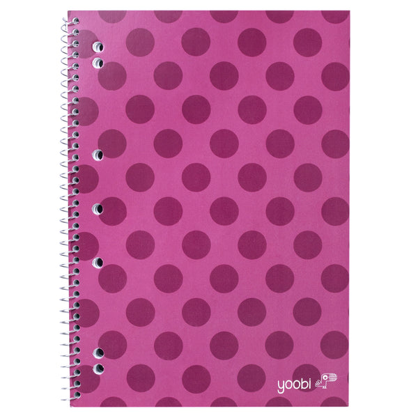SPIRAL NOTEBOOK, 8MM RULED - PINK DOT